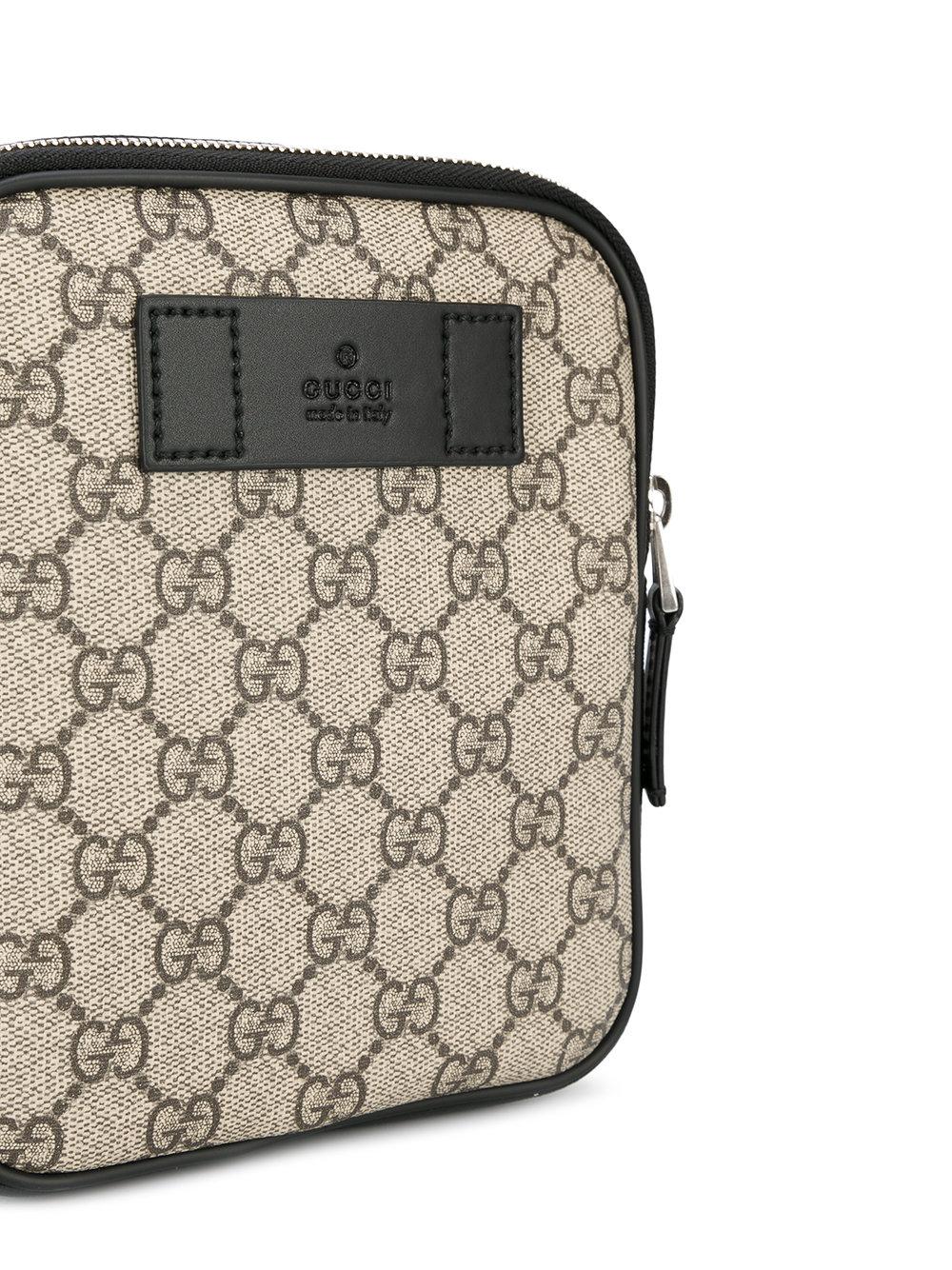 Gucci Double Pouch Bum Bag Men Calf Leather/canvas One Size for